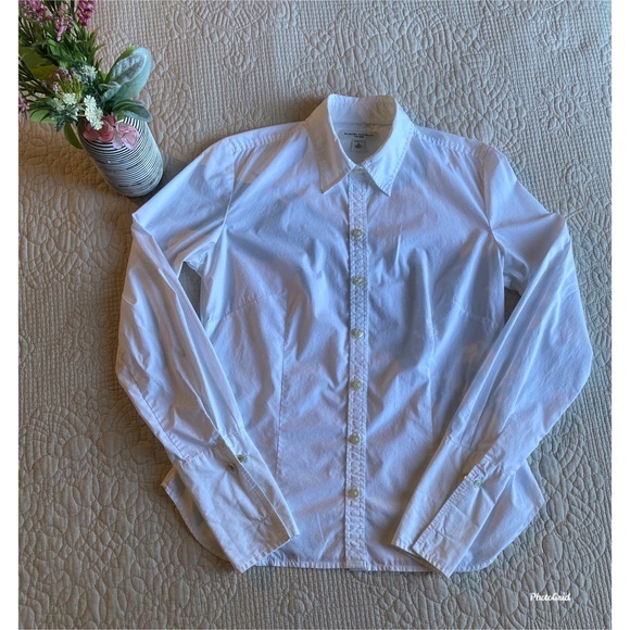 Banana Republic Tops - BANANA REPUBLIC Women White Tailored Stretch Shirt M